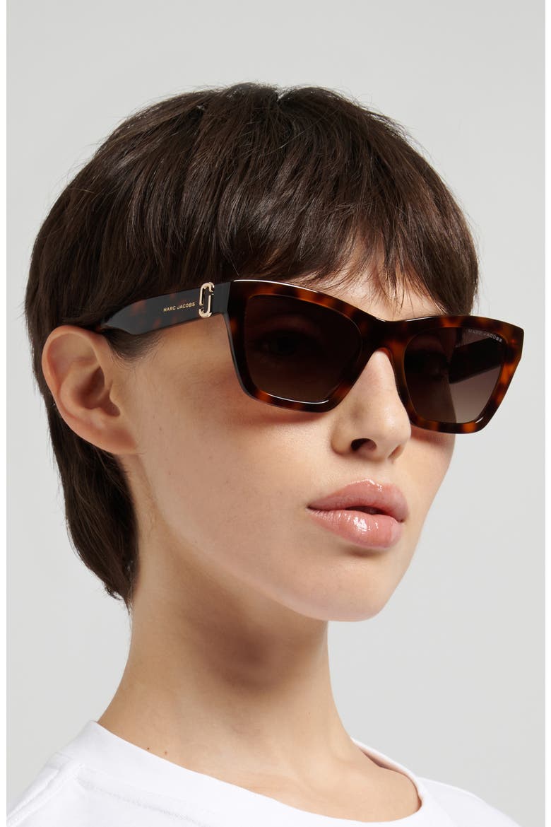 54mm Cat Eye Sunglasses, Alternate, color, HAVANA/ BROWN