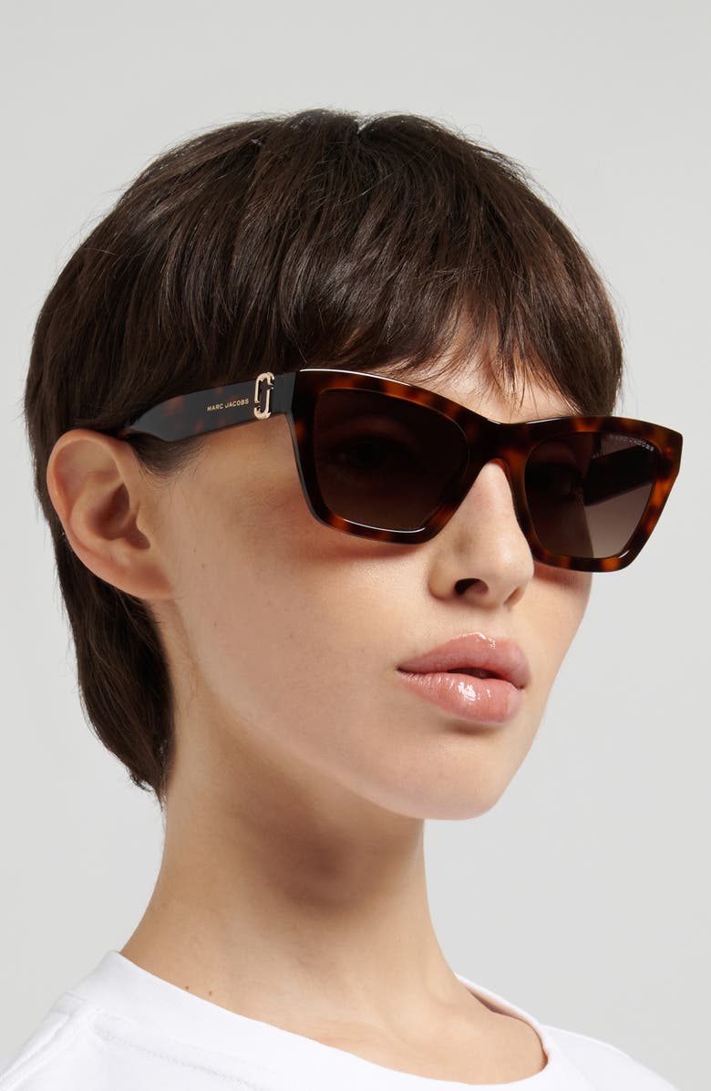 Marc Jacobs 54mm Cat Eye Sunglasses, Alternate, color, Havana/ Brown