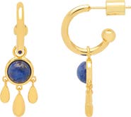 Estella Bartlett Semiprecious Stone Drop Hoop Earrings