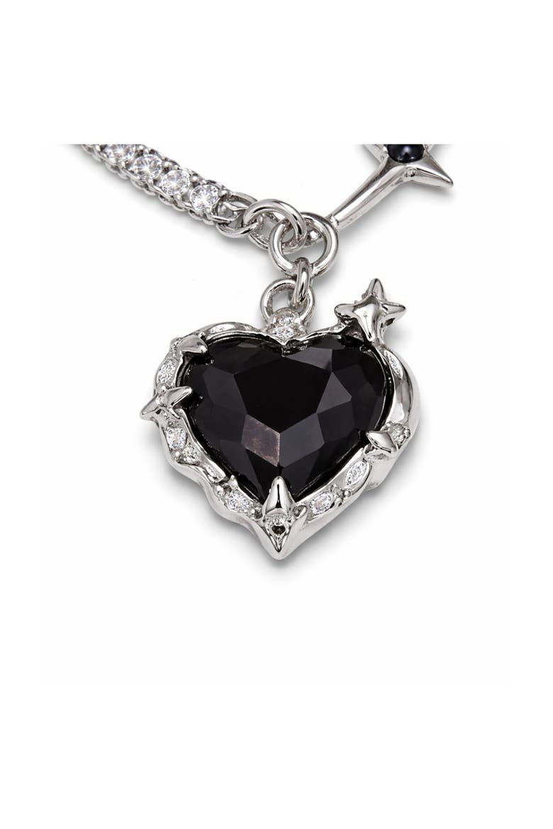 Crystal Heart Pendant Necklace, Alternate, color, BLACK