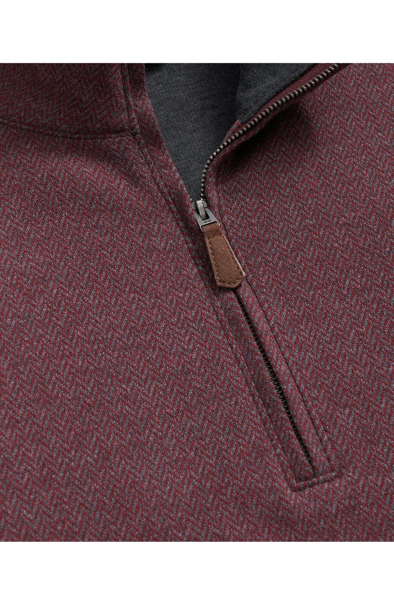Brooks Brothers Herringbone Double Face Half Zip, Alternate, color, Burgundy