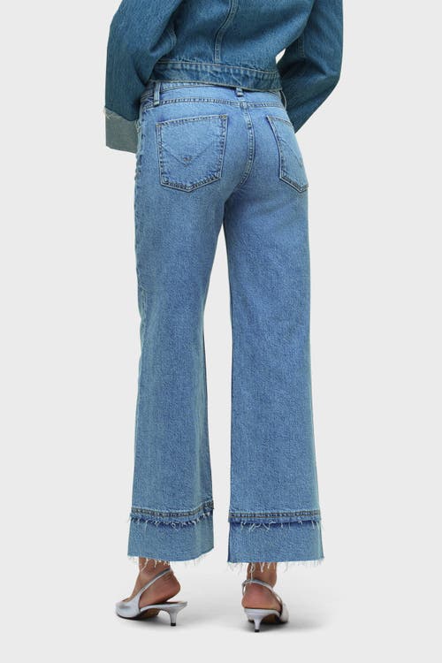 Hudson Jeans Rosie High-rise Wide Leg Ankle Raw Hem In Blue