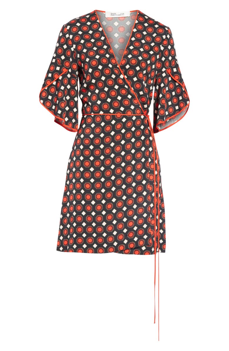 DVF Cinnamon Tulip Sleeve Wrap Dress, Alternate, color,