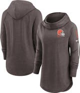 Nike Women's Nike Brown Cleveland Browns Minimal Statement Lightweight Raglan Funnel Neck Pullover Hoodie