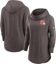 Nike Women's Nike Brown Cleveland Browns Minimal Statement Lightweight Raglan Funnel Neck Pullover Hoodie