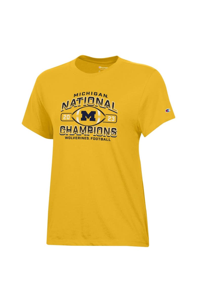 Champion Women's Champion  Maize Michigan Wolverines College Football Playoff 2023 National Champions T-Shirt, Alternate, color, 