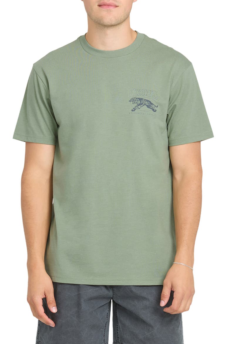 Tiger Style Short Sleeve Graphic T-Shirt, Main, color, LILY PAD HEATHER