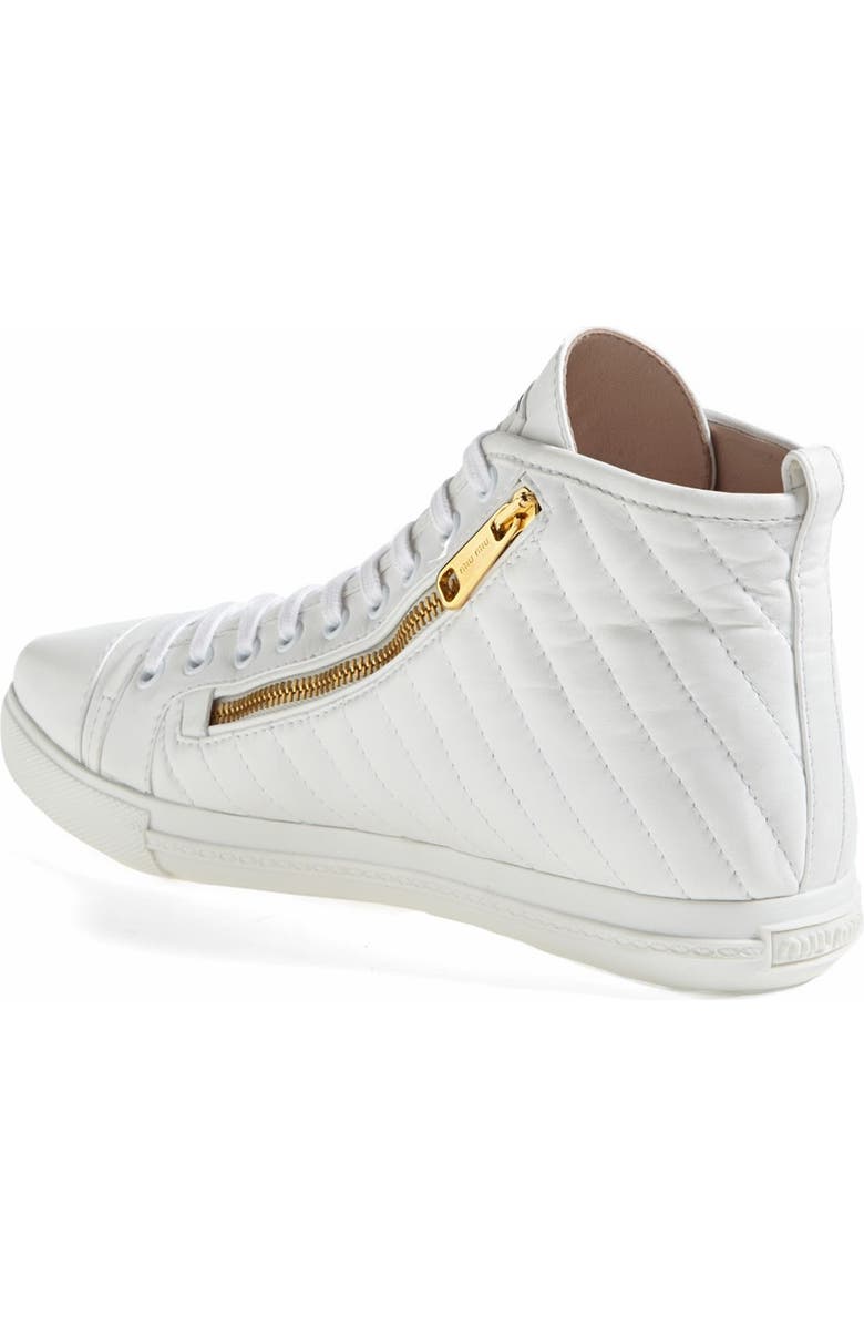 Miu Miu Side Zip High Top Sneaker, Alternate, color,