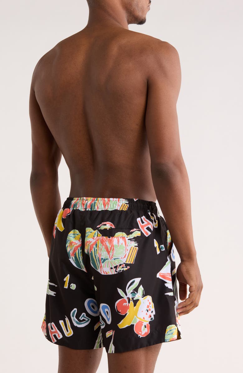 BOSS Calala Swim Trunks, Alternate, color, Black