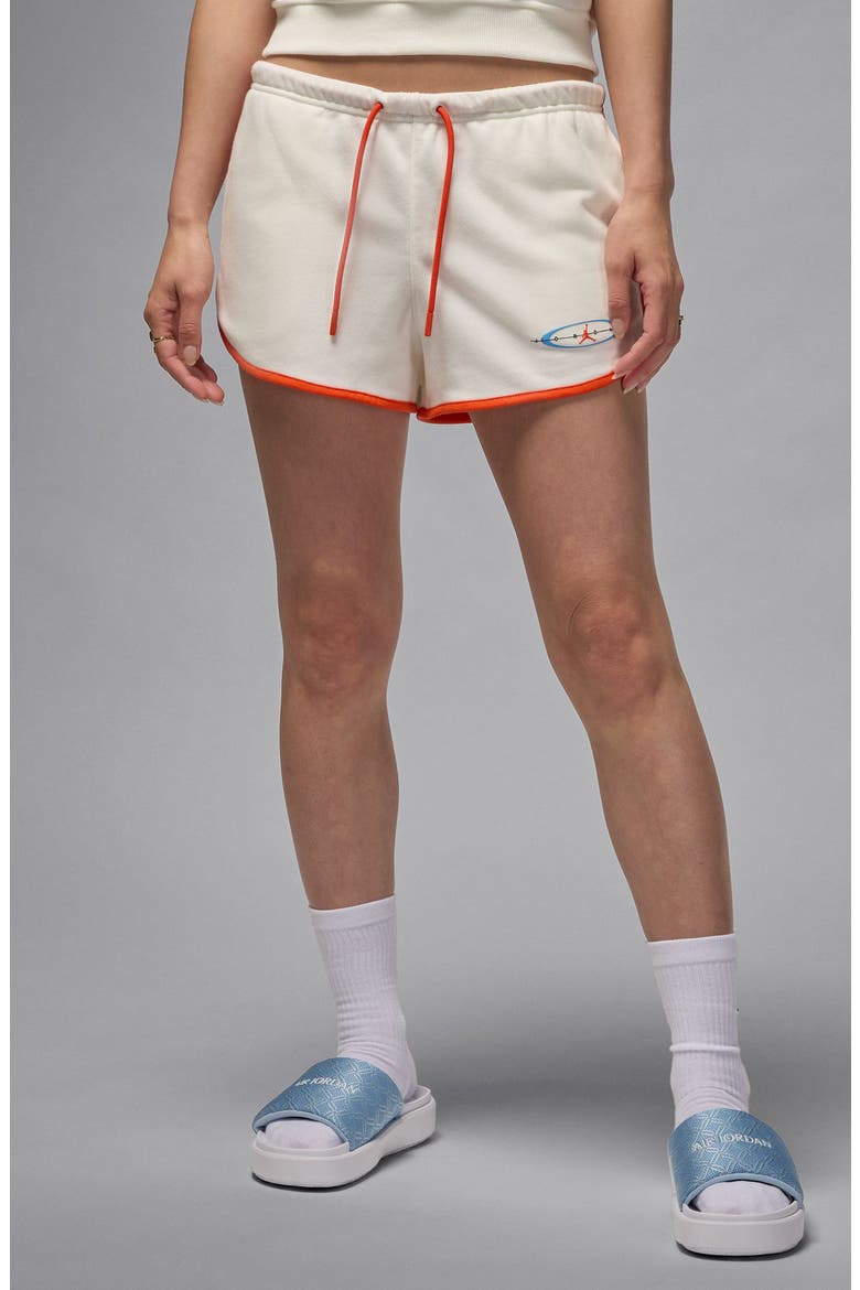 Brooklyn Graphic Fleece Shorts, Main, color, SAIL/ TEAM ORANGE/ BLACK