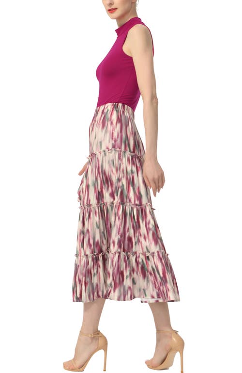 Kimi & Kai Tiered Midi Skirt In Neutral