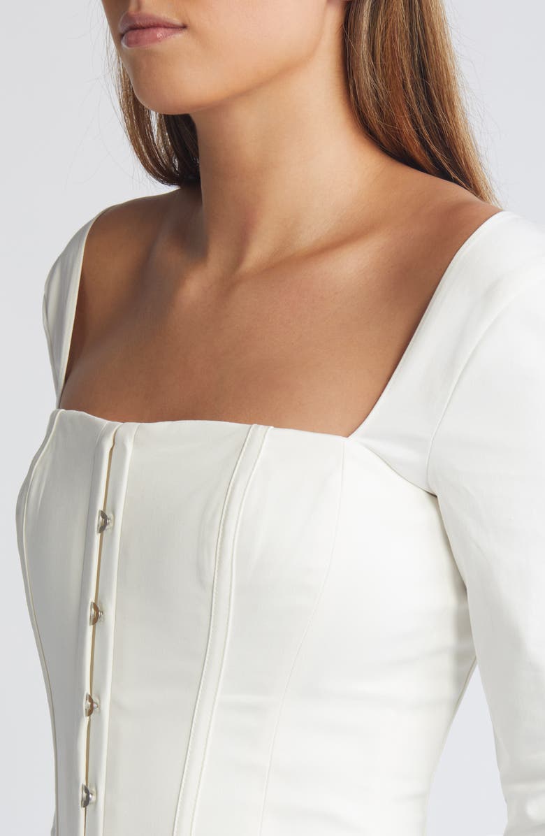 Mistress Rocks Long Sleeve Cotton Corset Top, Alternate, color,