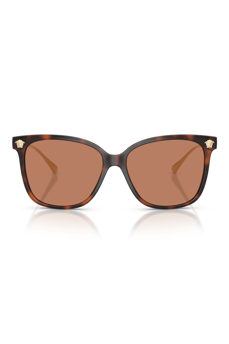 57mm Square Sunglasses, Main, color, HAVANA / BROWN