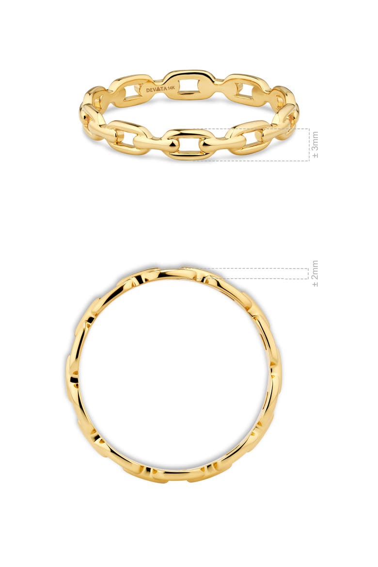 Cable Link Band Ring in 14K Gold, 3mm, Alternate, color, Yellow Gold