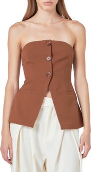Endless Rose Button Strapless Top