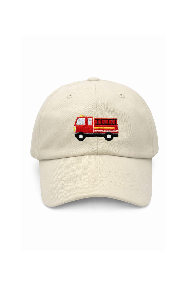 Bits & Bows Firetruck Baseball Hat, Main, color, Khaki