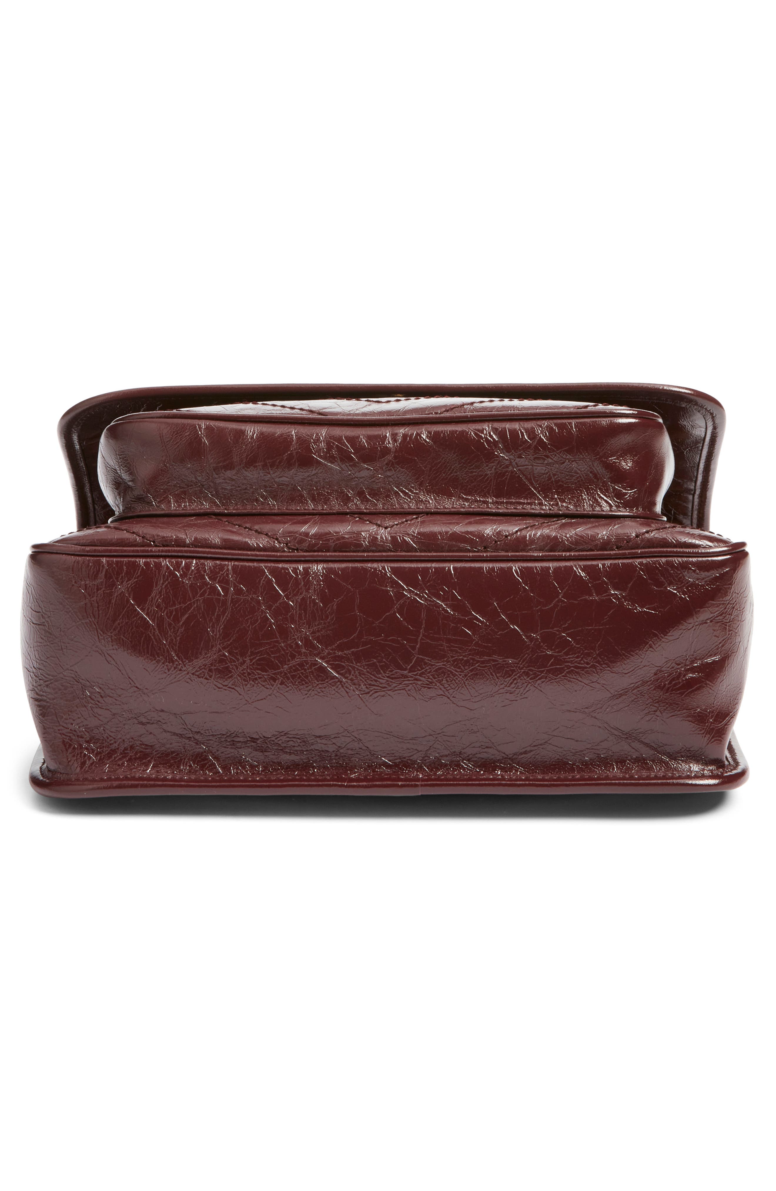 Saint Laurent Medium Niki Leather Shoulder Bag, Alternate, color, Rouge Cabernet