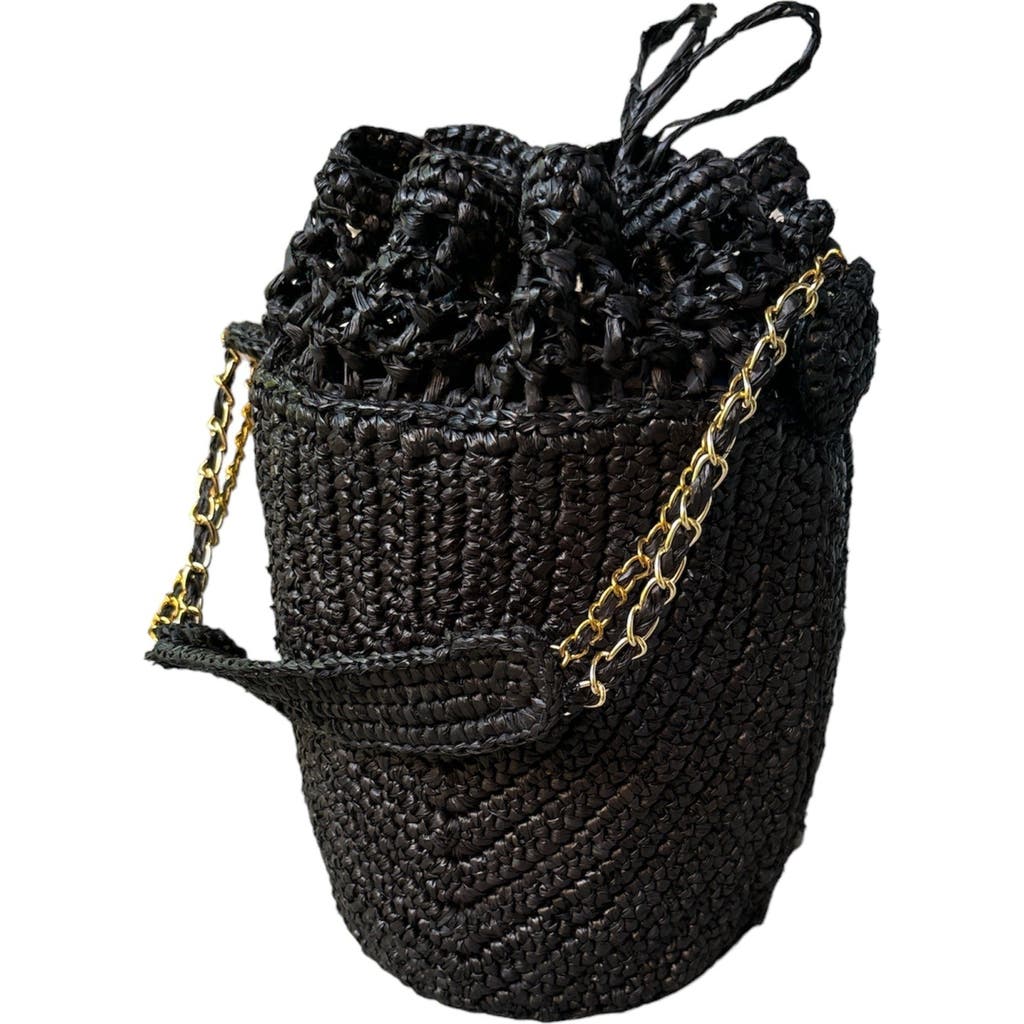 Zanatany Concepts Buckety Raffia Bag In Black