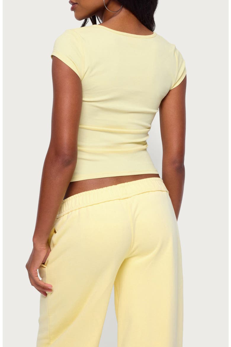 Chari Scoop Neck Stretch Cotton Rib Top, Alternate, color, YELLOW