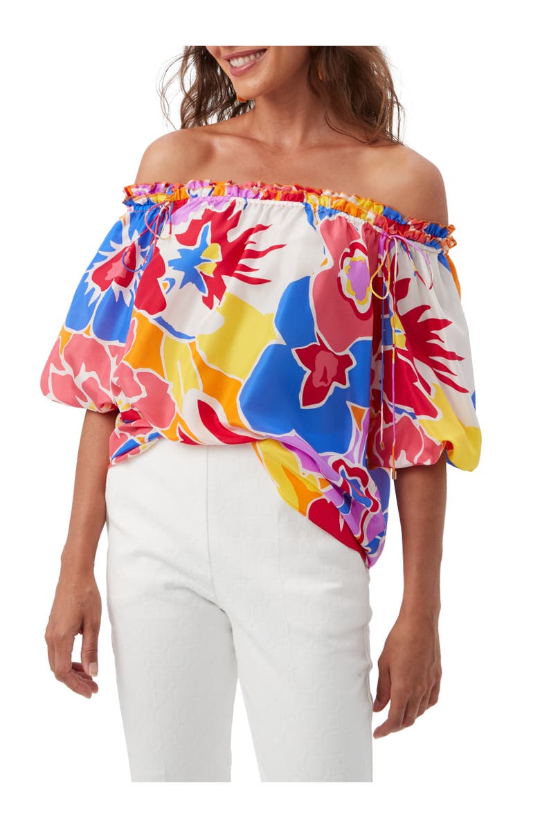 Trina Turk Jambies Off the Shoulder Floral Top, Main, color, 