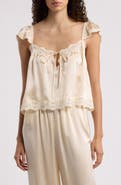DÔEN Rosalee Silk Top with Lace Trim