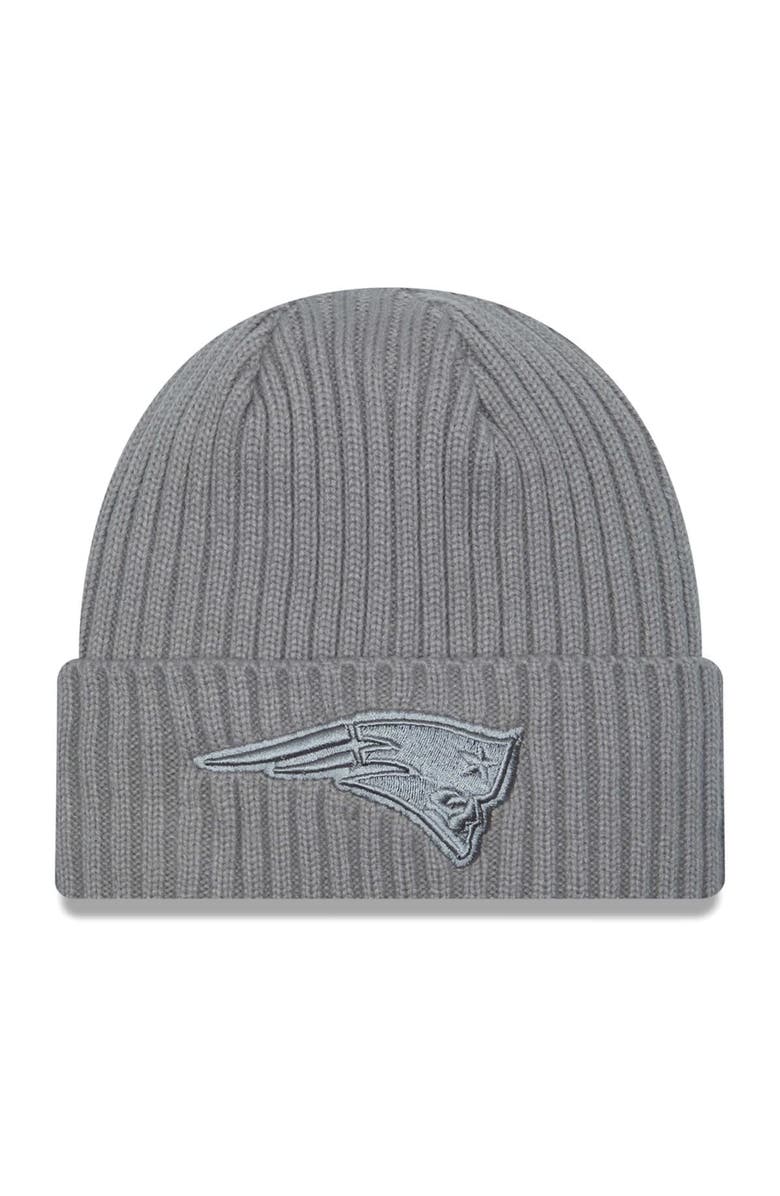 New Era Men's New Era Gray New England Patriots Color Pack Cuffed Knit Hat, Main, color, 
