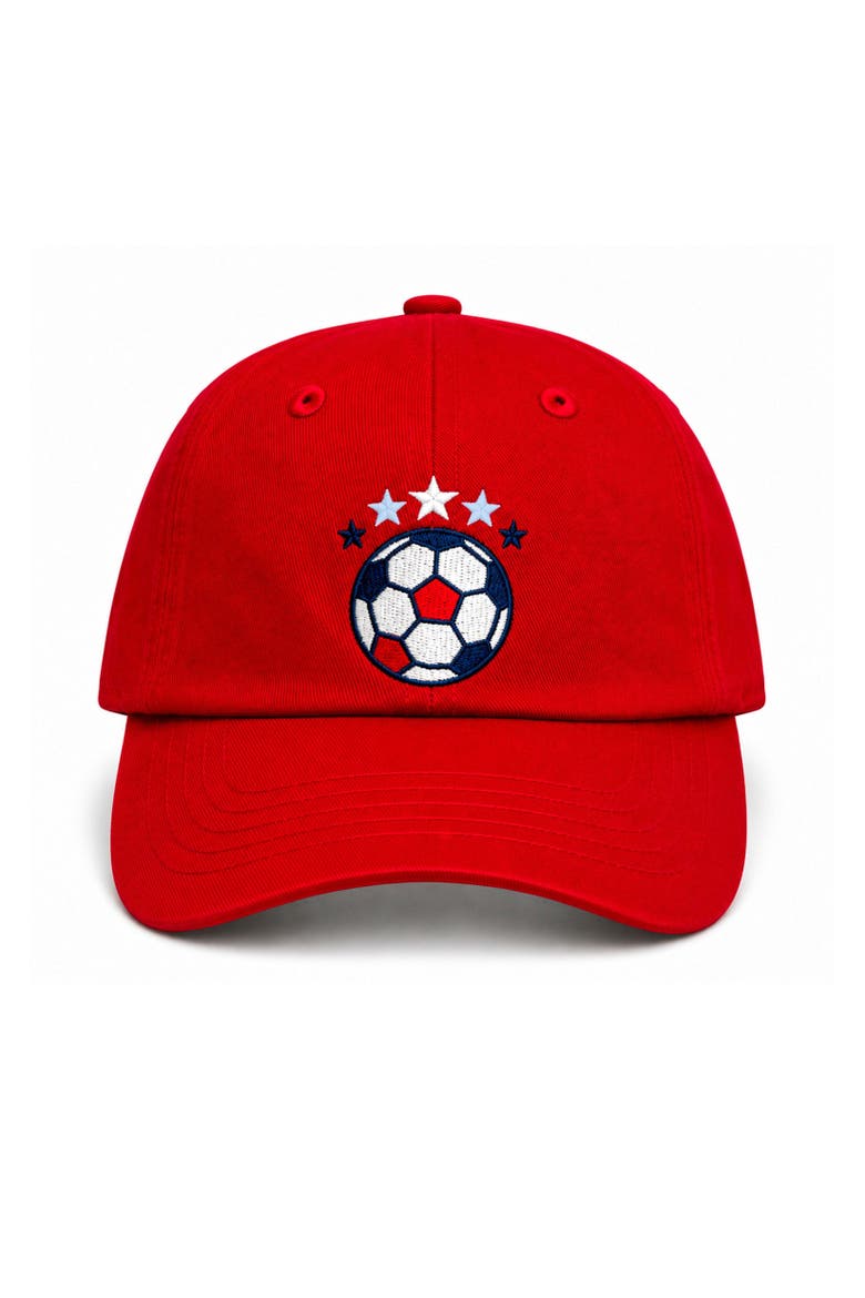 USA Soccer Baseball Hat, Main, color, Red