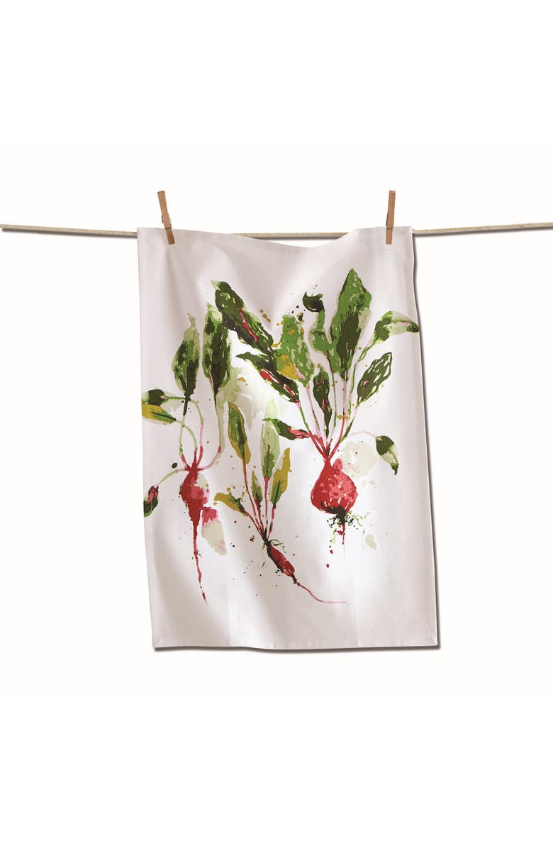 tag Garden Radish Cotton Dishtowel Cream Kitchen Cleaning Towel, Main, color, Multicolored