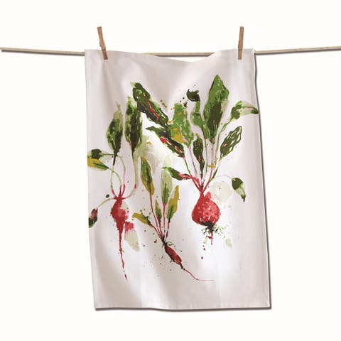 Garden Radish Cotton Dishtowel Cream Kitchen Cleaning Towel