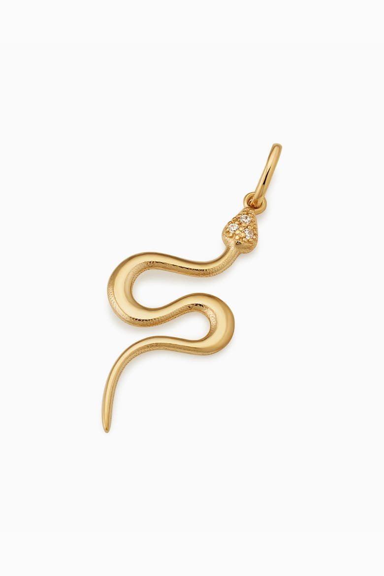 14K Gold Snake Charmer Pendant Charm, Alternate, color, Yellow Gold