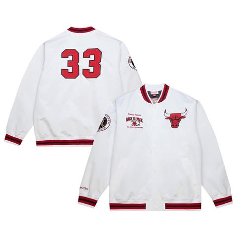 Men's Mitchell & Ness Scottie Pippen White Chicago Bulls NBA Legends Full-Snap Satin Jacket