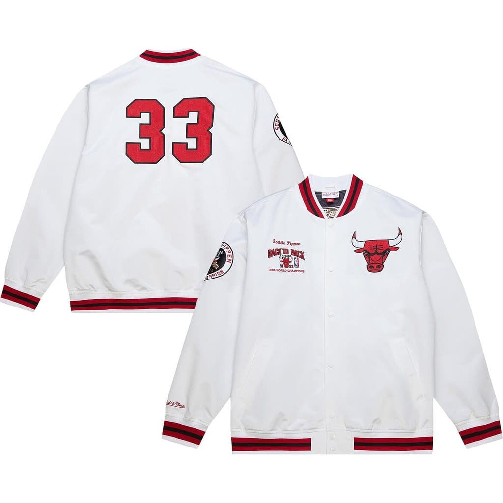 Mitchell & Ness Scottie Pippen White Chicago Bulls Nba Legends Full-snap Satin Jacket