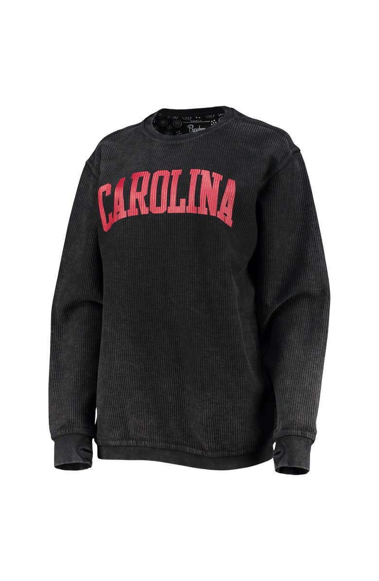 PRESSBOX Women's Pressbox Black South Carolina Gamecocks Comfy Cord Vintage Wash Basic Arch Pullover Sweatshirt, Alternate, color, 