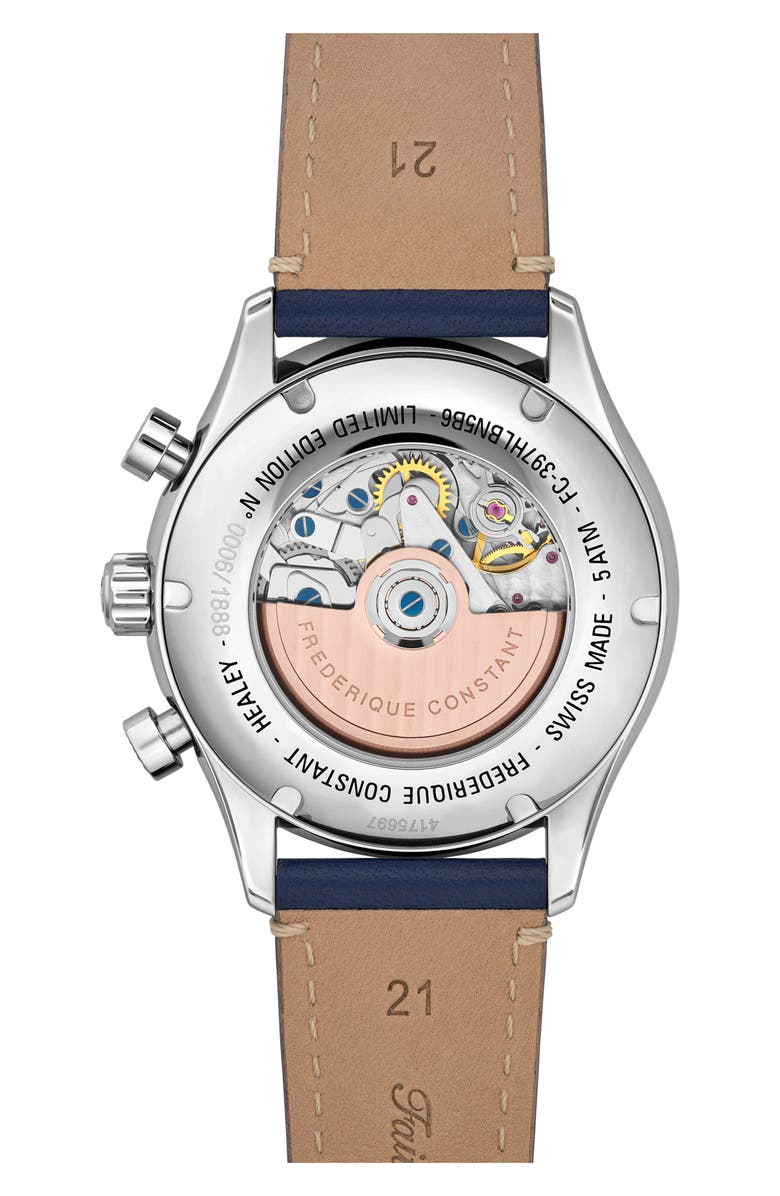 FREDERIQUE CONSTANT Vintage Rally Healey Chronograph Automatic Leather Strap Watch Gift Set, 42mm, Alternate, color, 