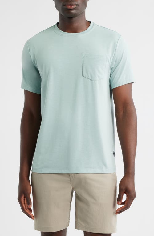 Free Fly Bamboo Flex Pocket Tee In Heather Ocean Mist In Multi