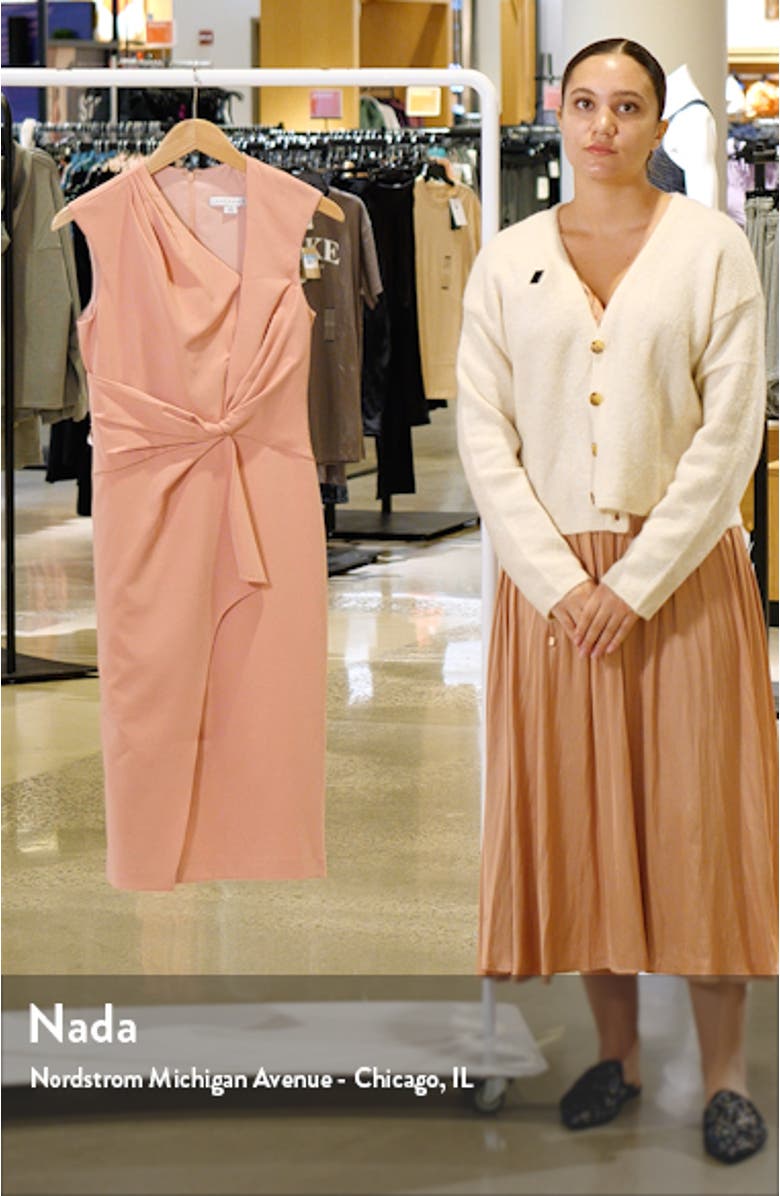 Nel Asymmetric Neck Cocktail Midi Dress, sales video thumbnail