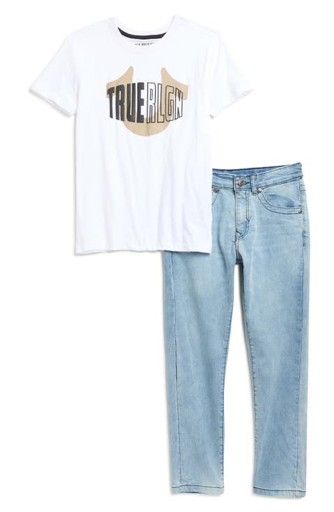 Kids' Horseshoe Logo T-Shirt & Denim Jeans Set (Big Kid)