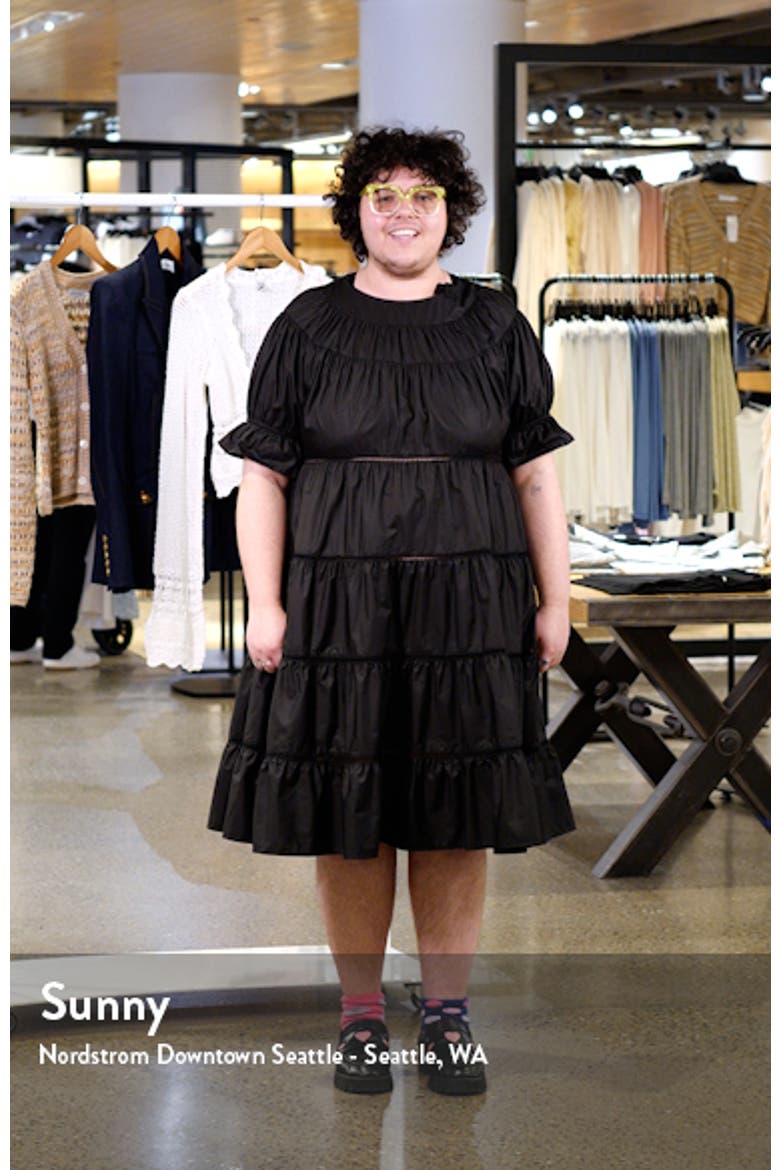 Tiered Cotton Blend Poplin Dress video