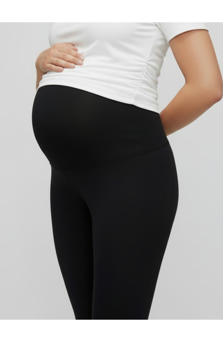 MOTHERHOOD MATERNITY Basic Secret Fit Belly Maternity Crop Leggings, Alternate, color, Black