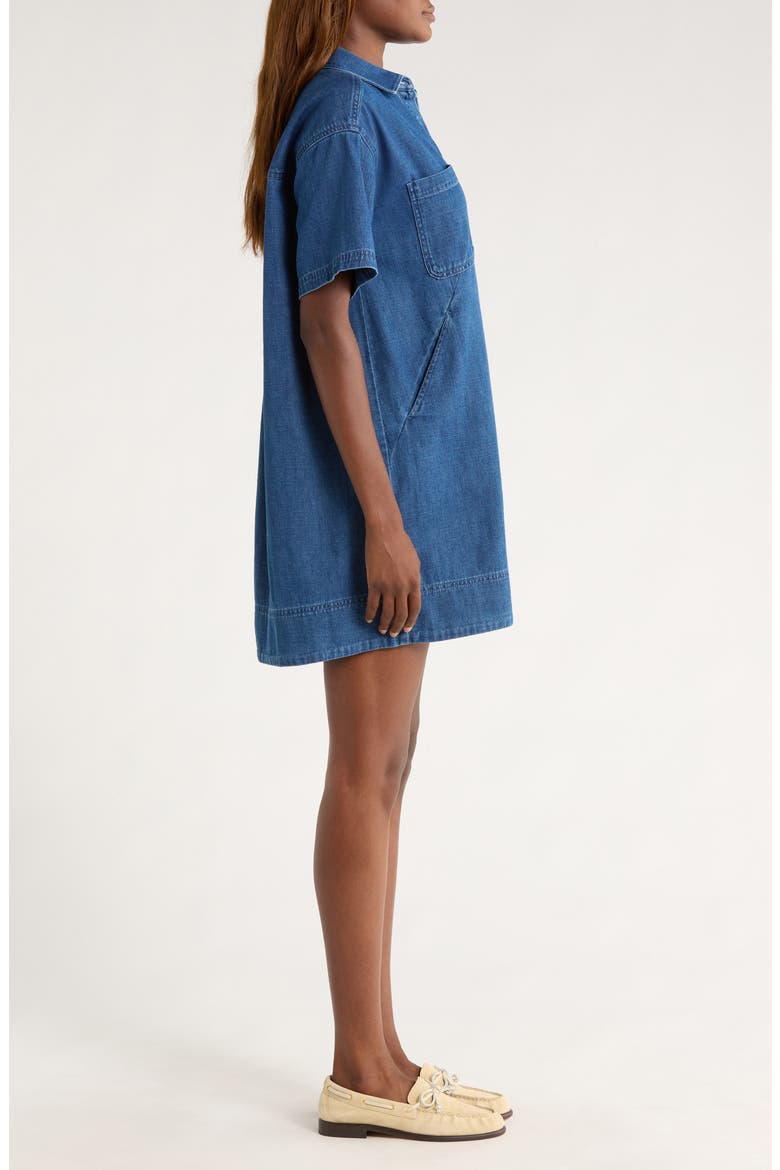 Liza Denim Minidress, Alternate, color, MEDIUM WASH