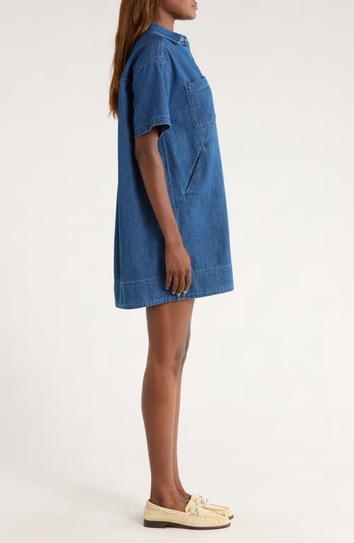 Marine Layer Liza Denim Minidress In Blue