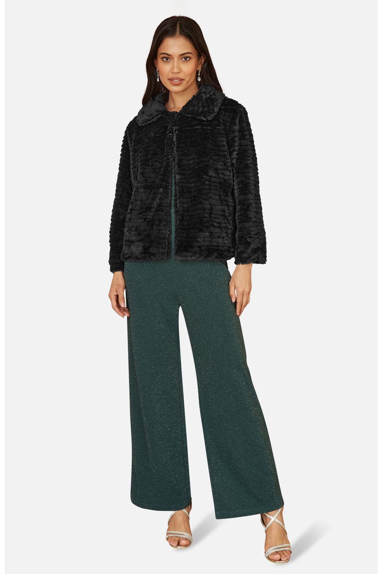 Faux Fur Short Jacket, Alternate, color, Black