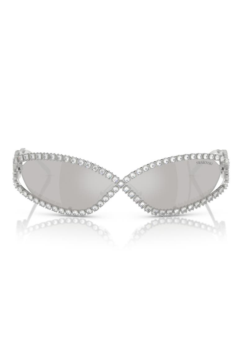 65mm Irregular Sunglasses, Main, color, SILVER