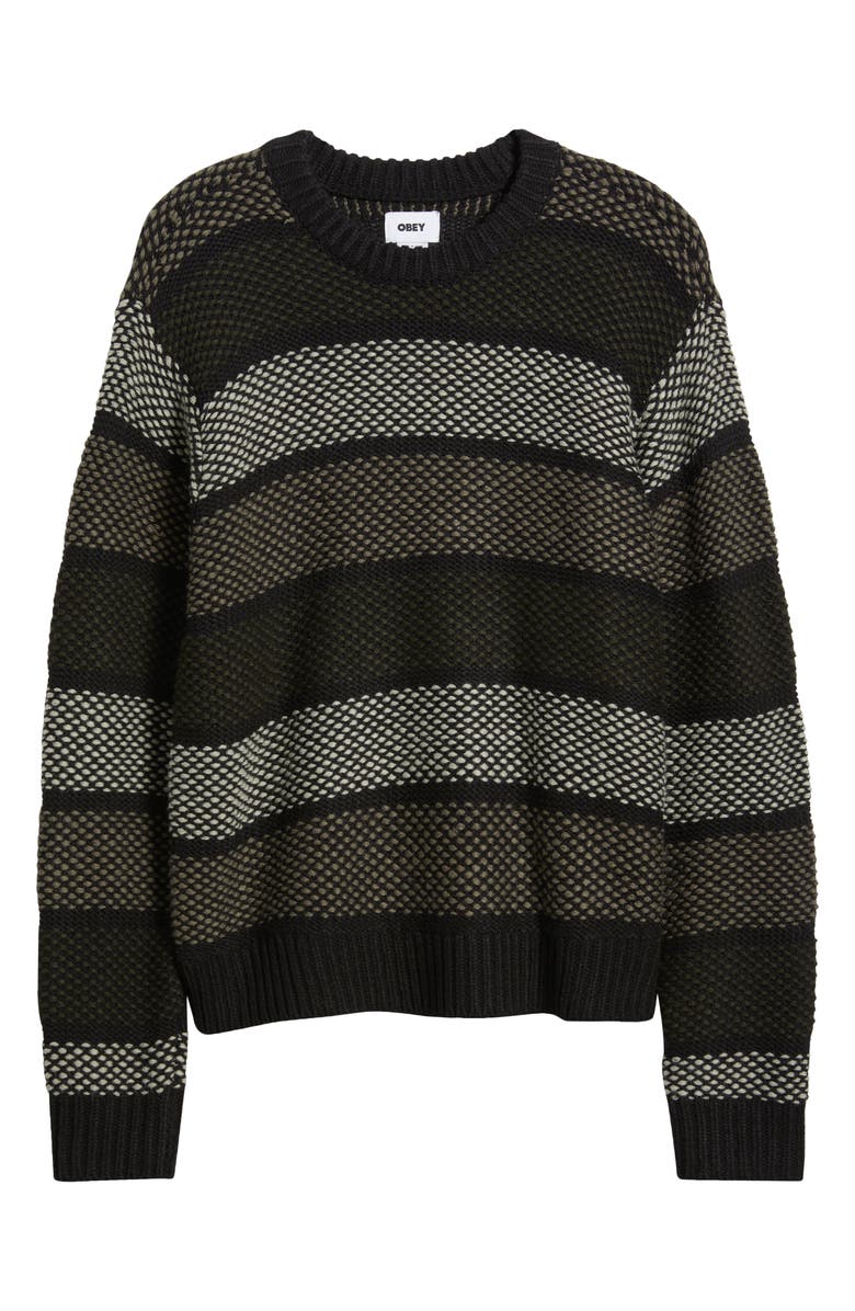 Obey Benjamin Stripe Crewneck Sweater, Alternate, color,