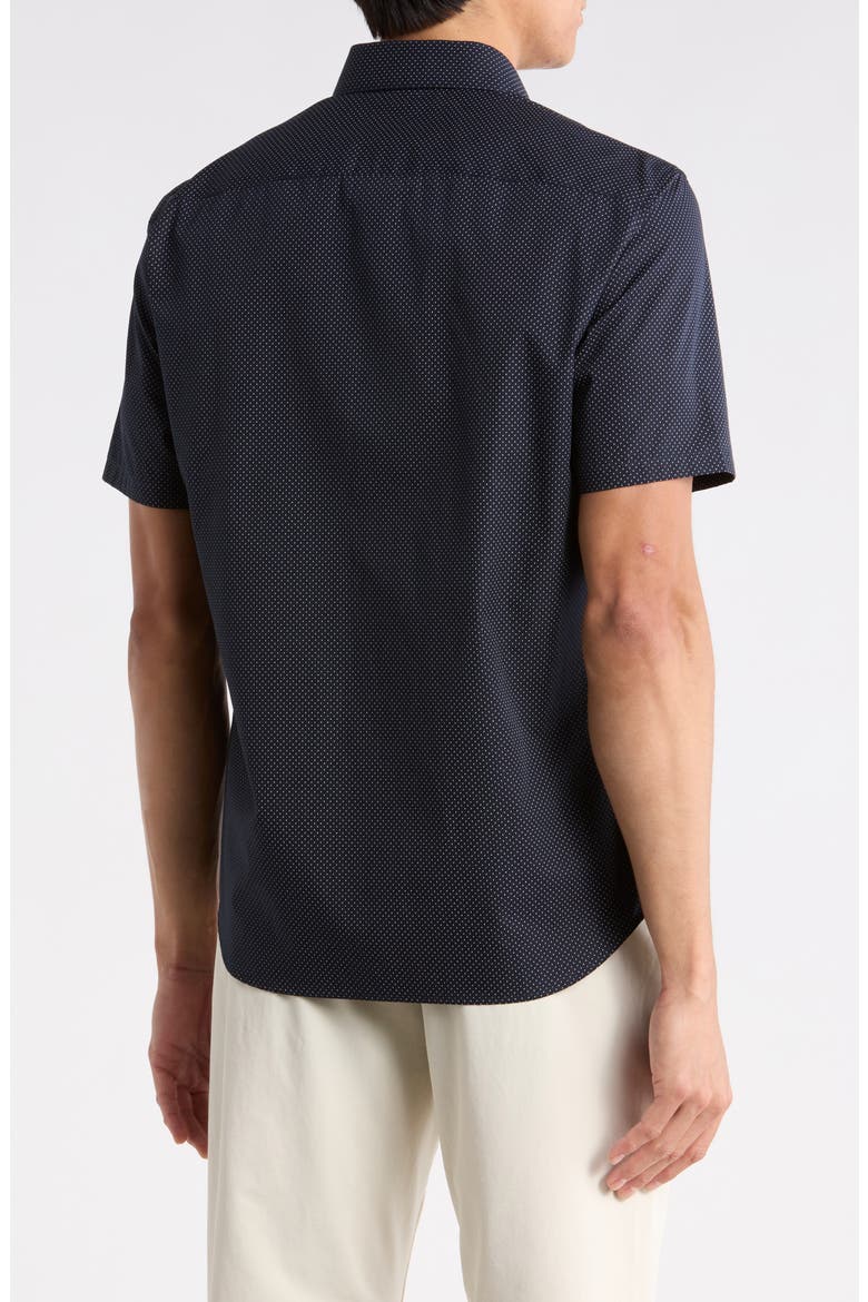 Irving Short Sleeve Cotton Button-Up Shirt, Alternate, color, ECLIPSE/WHITE