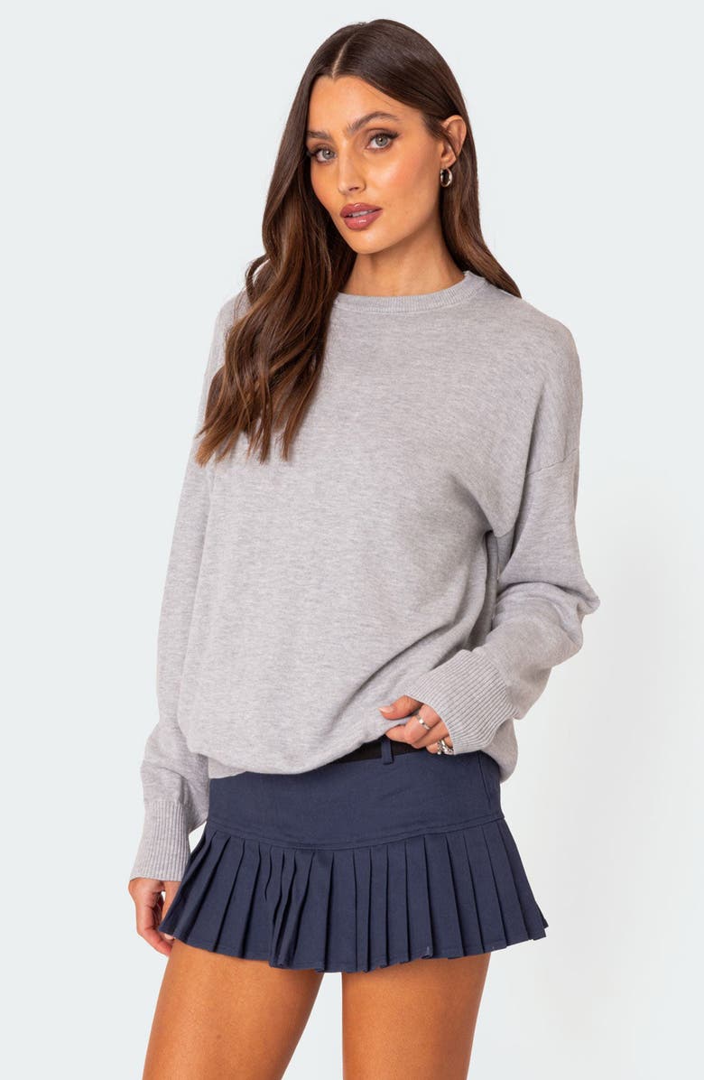 EDIKTED You Time Oversize Sweater, Alternate, color, Gray-Melange