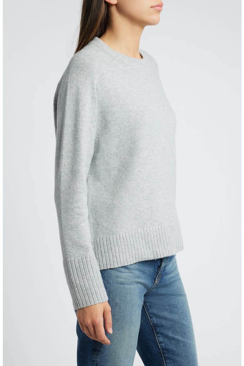Crewneck Raglan Cotton Blend Sweater, Alternate, color, GREY HEATHER