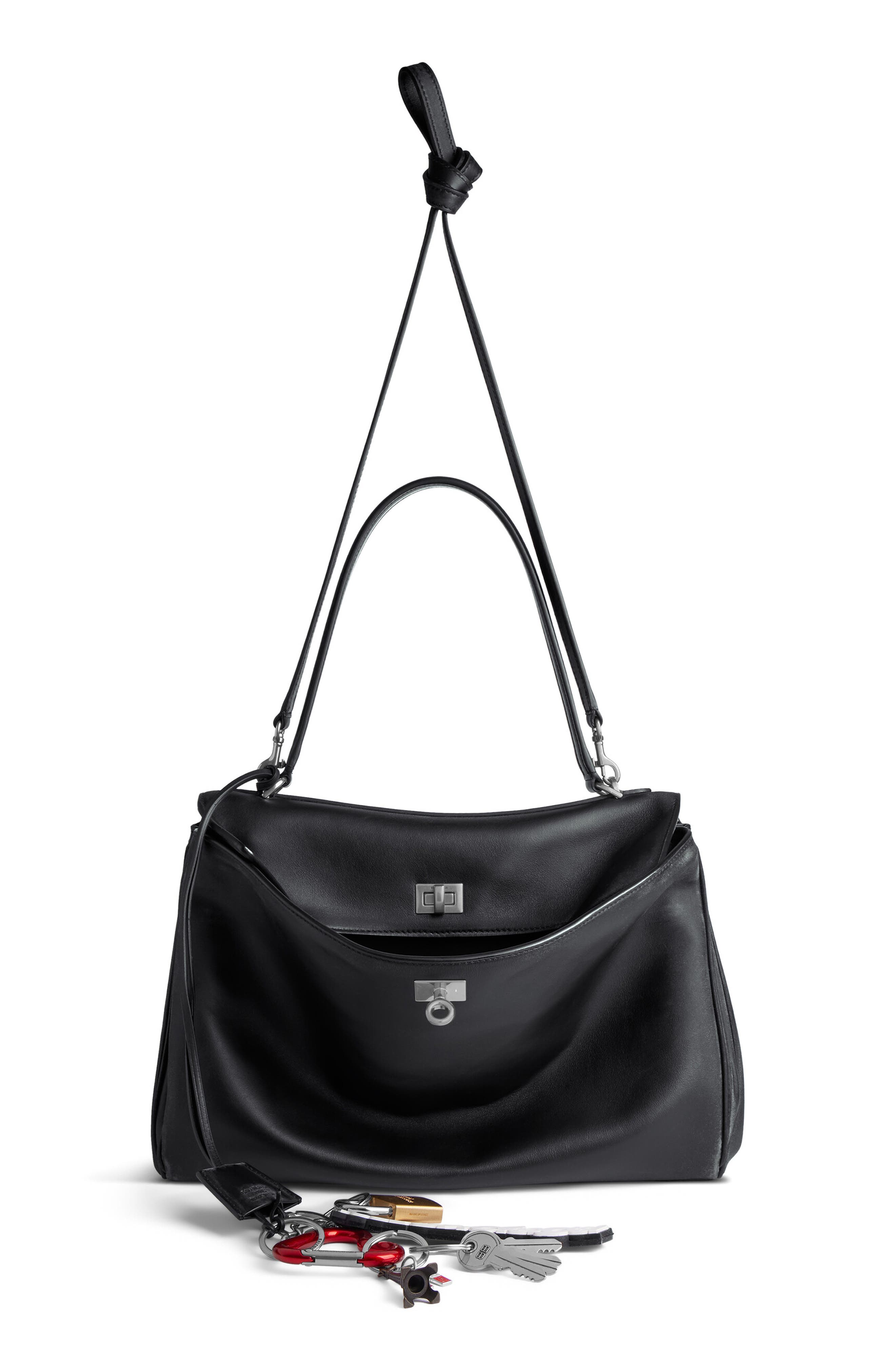 Balenciaga Rodeo Leather Shoulder Bag, Alternate, color, 