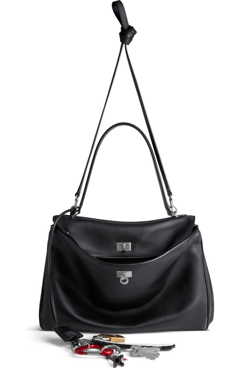 Balenciaga Rodeo Leather Shoulder Bag, Alternate, color,