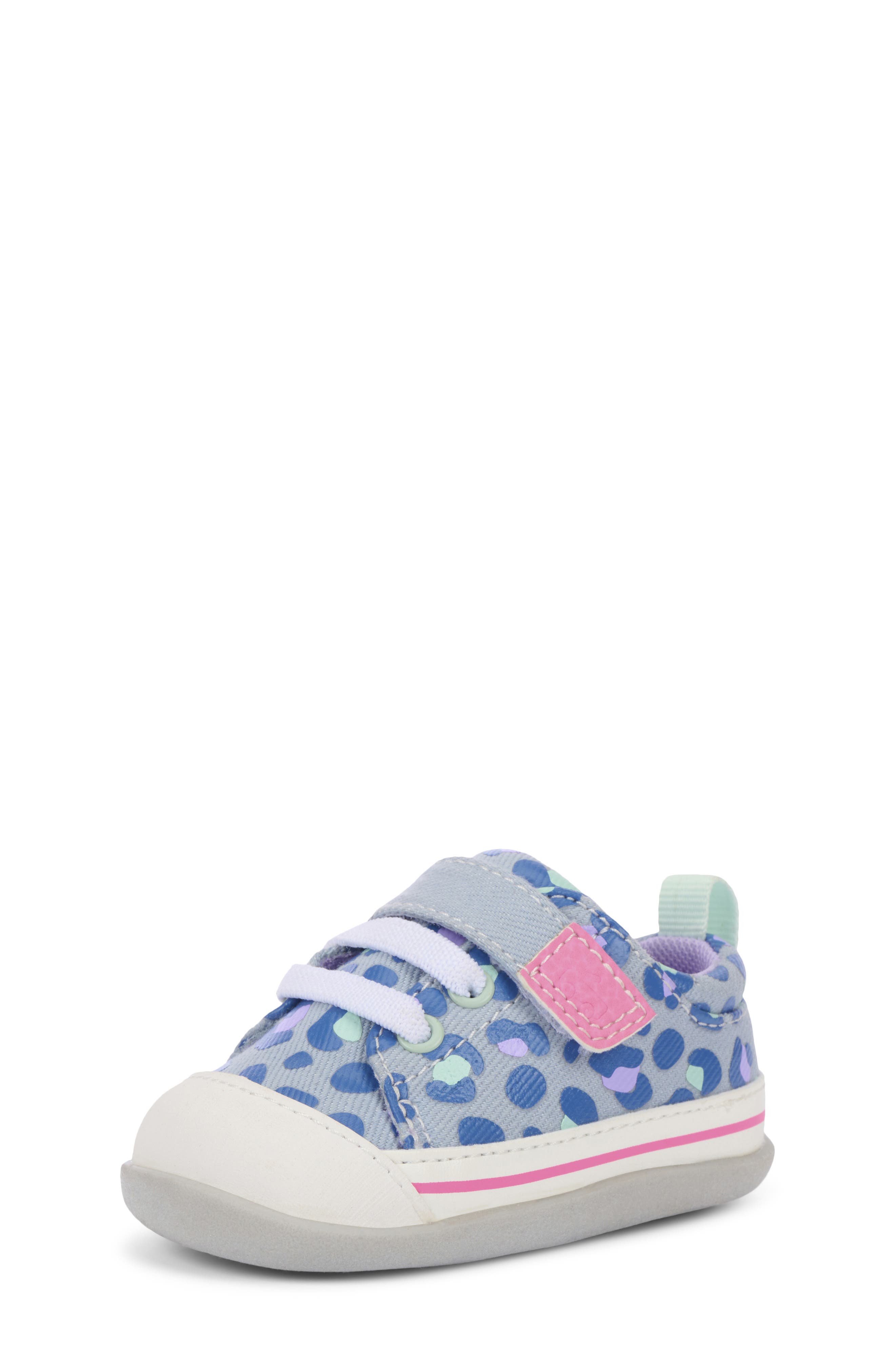 See Kai Run Kids' Mini Stevie Sneaker, Alternate, color, Sky Blue/Leopard